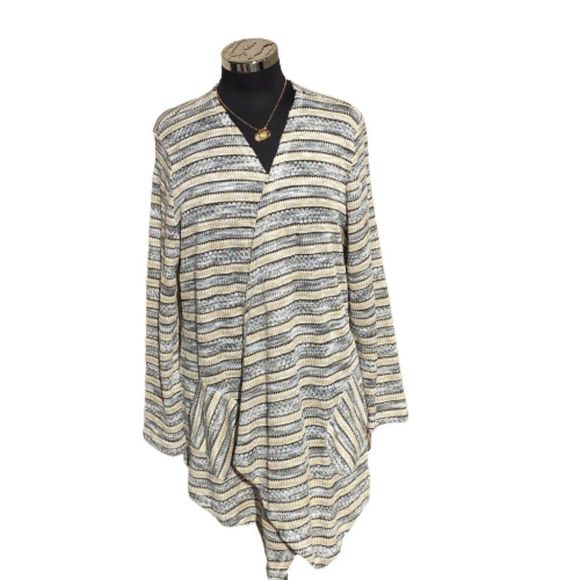 🆕Ruby Rd Petite XL Open Front Stripe Cardigan - Picture 2 of 7